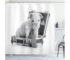 Puppy with Tie Shower Curtain