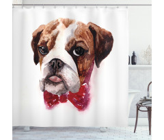 Watercolor Dog Shower Curtain