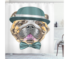 Dog in a Hat Shower Curtain