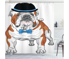 Hipster Dog Shower Curtain