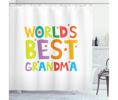 Cartoon Style Lettering Shower Curtain