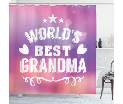 Stars and Heart Pattern Shower Curtain