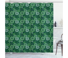 Green Dotted Pattern Shower Curtain
