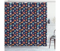 Cat Dog and Mouse Shower Curtain
