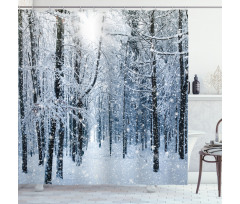Snow Covered Forest Shower Curtain