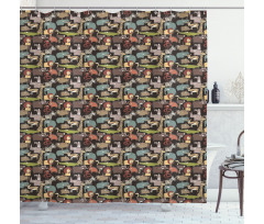 Cartoon Style Fauna Shower Curtain