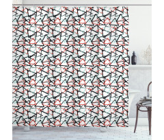 Retro Abstract Pattern Shower Curtain