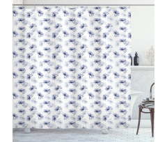 Retro Flower Composition Shower Curtain