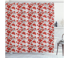 Spring Petal Foliage Shower Curtain