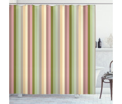 Pastel Colored Bands Shower Curtain