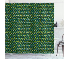 Green Toned Shapes Shower Curtain
