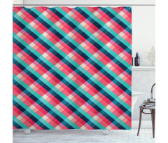 Diagonal Grid Rhombuses Shower Curtain