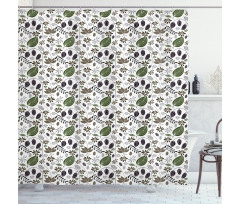 Botanical Foliage Branch Shower Curtain