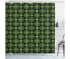 Antique Mosaic Nature Tone Shower Curtain