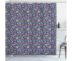 Cartoon Colorful Notes Shower Curtain