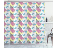 Pastel Funky Memphis Shower Curtain