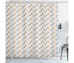 Leafy Autumn Branches Shower Curtain