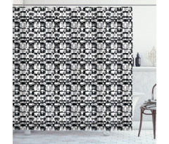 Asymmetric Greyscale Shower Curtain