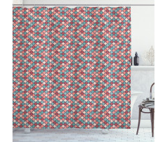 Retro Style Checkered Shower Curtain