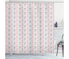 Branches Dotted Lines Shower Curtain