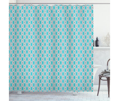 Wavy Lines Ogee Shapes Shower Curtain