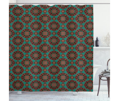 Floral Mandala Motifs Shower Curtain