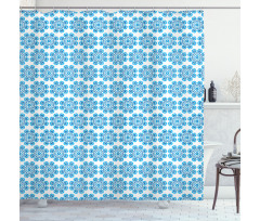 Polish Flower Pattern Shower Curtain