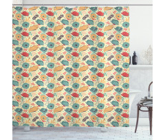 Summer Season Flowers Shower Curtain