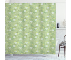 Pale Foliage Leaves Shower Curtain