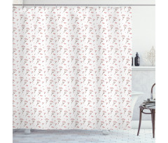 Watercolor Winter Berry Shower Curtain
