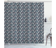 Snowflakes and Trees Shower Curtain