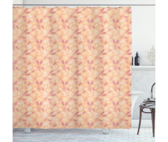 Doodle Foliage Dots Shower Curtain