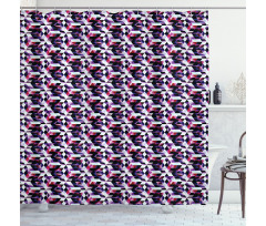 Fractal Grid Vibrant Shower Curtain