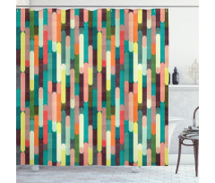 Colorful Grunge Stripes Shower Curtain