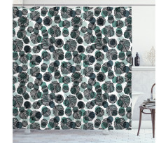 Abstract Dots Foliage Shower Curtain