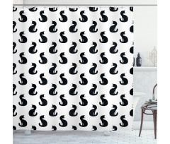 Silhouette of a Kitten Shower Curtain