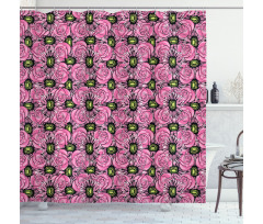 Roses and Gerbera Shower Curtain