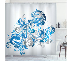 Bucket Scroll Shower Curtain