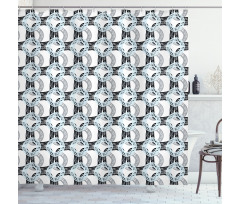 Grunge Sketchy Forms Shower Curtain