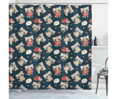 Raccoon I Love You Shower Curtain