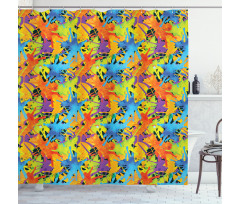 Color Splashes Funky Shower Curtain