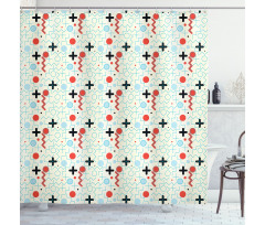 Circle Zig Zag Waves Shower Curtain