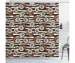 Exotic Coconut Jungle Shower Curtain
