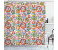 Hippie Colorful Circles Shower Curtain