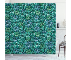 Exotic Blooms Foliage Shower Curtain