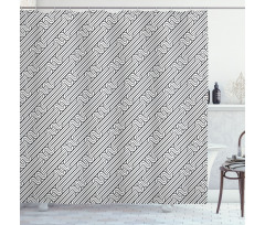 Classic Curved Lines Shower Curtain