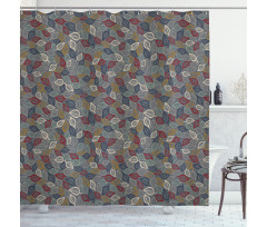Faded Toned Leaves Art Shower Curtain