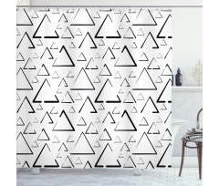 Monochrome Triangles Shower Curtain
