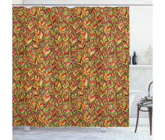 Autumn Faded Leafage Shower Curtain