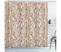 Hand Drawn Raindrops Motif Shower Curtain